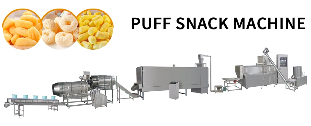 Twin Screw Extruded Corn Puff Chocolate Filling Snack Food Making Extruder Machine Processing Equipment Line